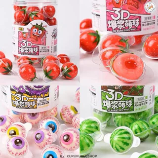 เยลลี่ เยลลี่ลูกตา (1 ชิ้น/11กรัม) เนื้อหนึบหนับเยลลี่ 3D เยลลี่ผลไม้ สอดไส้เยิ้ม