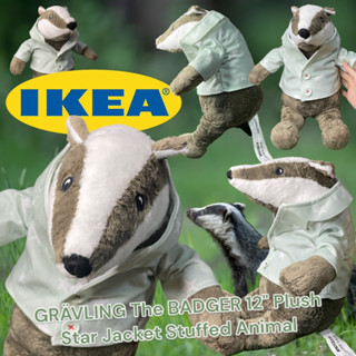 แบดเจอร์ ทรงอย่างแบดด but nice guy งานอิเกีย ป้ายไม่สวยค่ะ IKEA GRÄVLING The BADGER 12" Plush Star Jacket Stuffed Animal