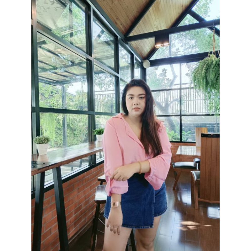 เสื้อครอปเชิ้ต ใส่แมทได้กับกางเกงได้หลายแบบเลยน้าา  งานสาวอวบค่าาใส่ปังแน่นอน - รูปที่ 3