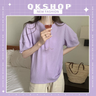 QKshop นำแฟชั่น 🎀เสื้อผู้หญิง เสื้อแขนตุ๊กตาคอกลม ผ้าดีใส่สบาย 📣ไม่ต้องรีด แมทกางเกงกระโปร่งได้ทุกแบบสุดปังงง