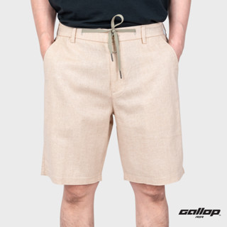 GALLOP : Mens Wear LINEN SHORTS กางเกงขาสั้นผ้าลินิน รุ่น GS9022 โทนสี Classic มี 3 สี ครีม,เทา,ขาวปนน้ำตาลอ่อน / ราคาปรกติ 1490