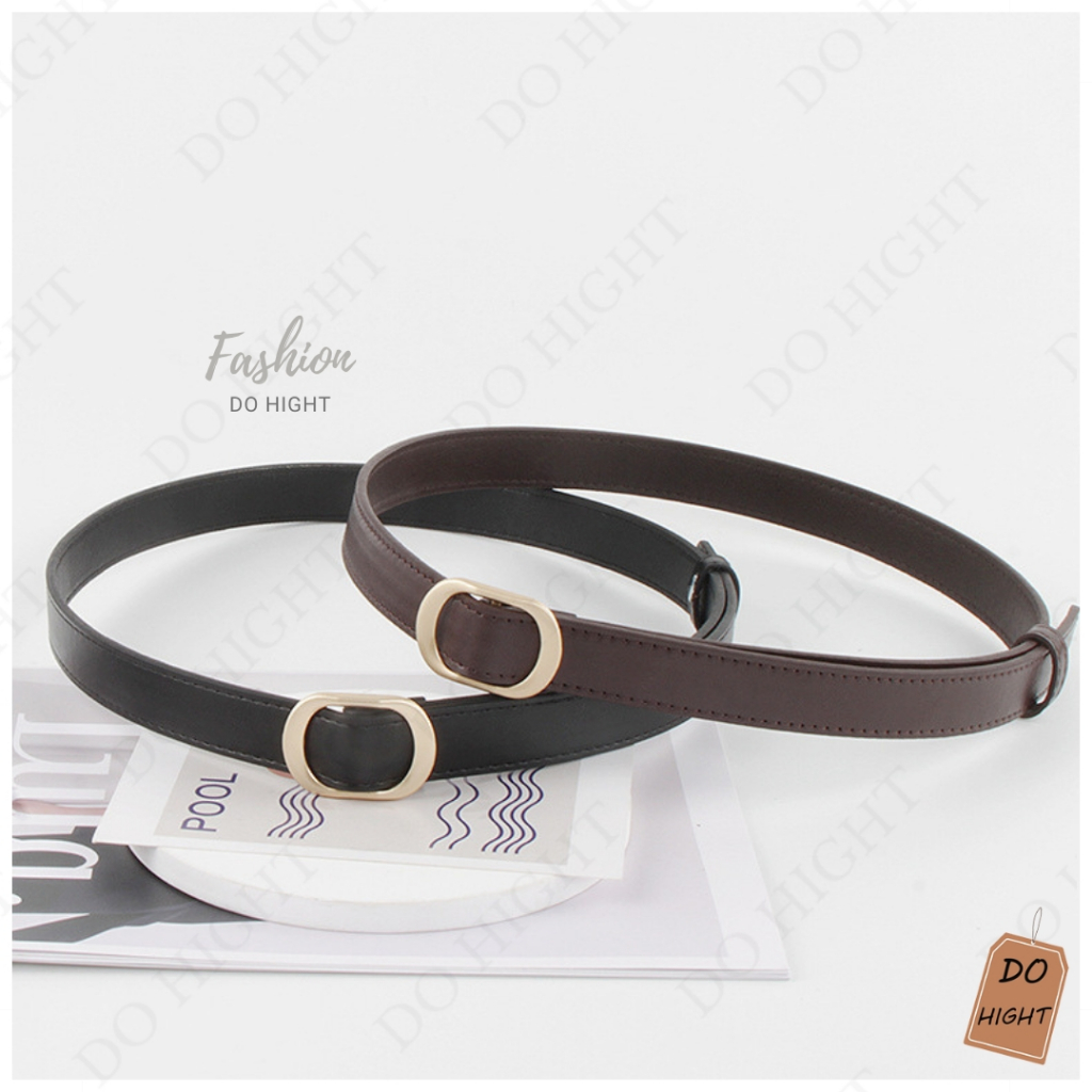 พร้อมส่ง⚡ มีเก็บเงินปลายทาง💸 เข็มขัดแฟชั่น มินิมอล ความยาว 100 ซม. เอว 24-35 นิ้ว หนังPU สไตล์เกาหลี มี3สี : Do hight - รูปที่ 7