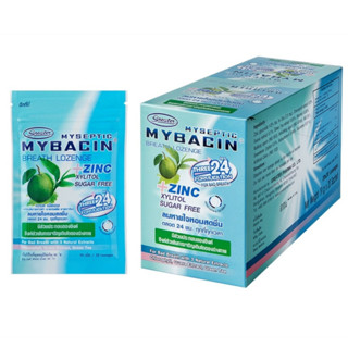 [&gt;ยกกล่อง 20 ซองซิป&lt;] Mybacin Zinc Breath &gt;ฝรั่งชาเขียว&lt; มายบาซิน ซิงค์ เบรท (หมดอายุ 29/11/24)