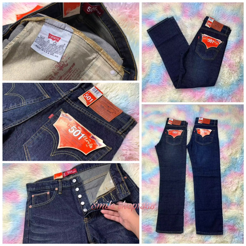 กางเกงยีนลีวาย501 ผ้าญี่ปุ่น ริมแดง ปายหนัง ผ้าเนื้อดี กระบอก