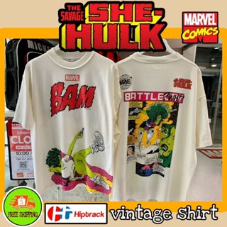 เสื้อMarvel ลาย She Hulk สีขาว ฟอกเฟด ( HP-025 )