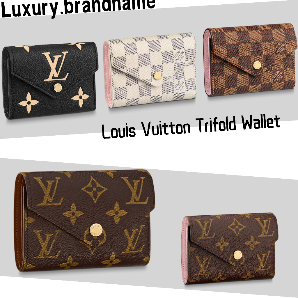 🎈หลุยส์วิตตอง LV Louis Vuitton VICTORINE Wallet✨กระเป๋าสตางค์ผู้หญิง กระเป๋าใส่เหรียญ กระเป๋าสตางค์ 3 พับ สไตล์คลาสสิก