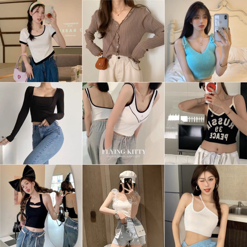[พร้อมส่ง] เสื้อแฟชั่นสไตล์เกาหลี มินิมอล หลายแบบ