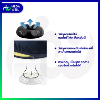 [Megawell ครบเรื่องสุขภาพ] หมอนโดนัท **ของแท้มีให้เลือกรุ่นผู้ชายและหญิง** เมมโมรีโฟม เบาะรองนั่ง หมอนรองก้น หมอนรองเก้า