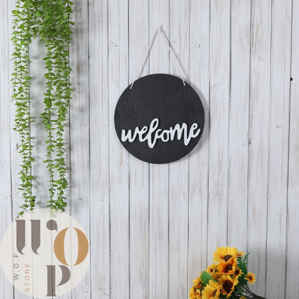 WOP Store ป้ายไม้Welcome สไตล์วินเทจ ป้ายห้อยประตู รูปที่ 5