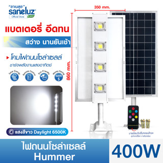 Saneluz 1 โคม  โคมไฟถนนโซล่าเซลล์ LED รุ่น 400W HUMMER แสงสีขาว Daylight 6500K Solar Cell Solar Light โซล่าเซลล์