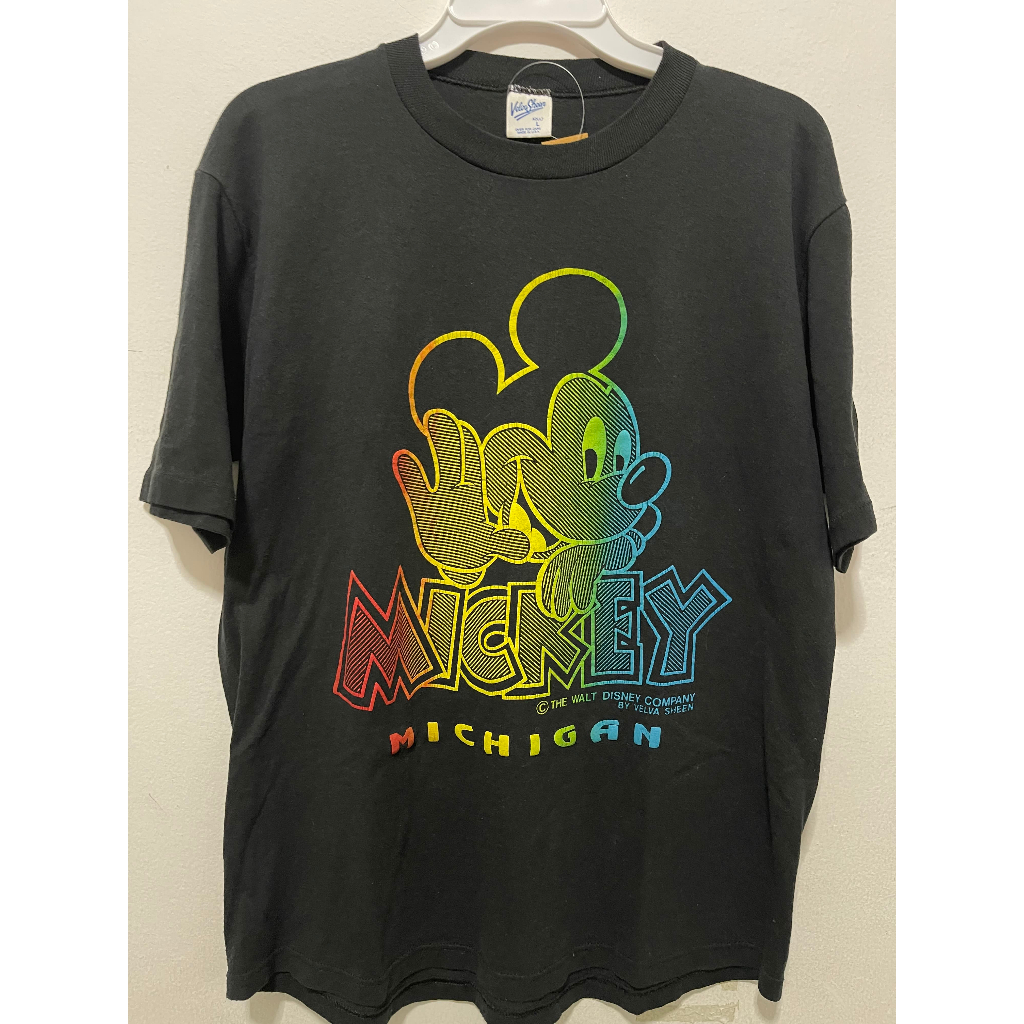 เสื้อวินเทจ Mickey Mouse มือสอง เสื้อสะสม ผ้าบาง 50/50 Size L