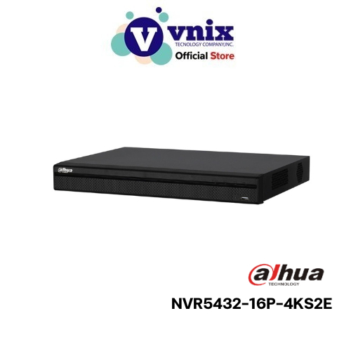 NVR5432-16P-4KS2E เครื่องบันทึกภาพ กล้องวงจรปิด Dahua 16ch 1.5U 4HDDs 16PoE 4K & H.265 Pro NVR by Vn