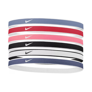 Nike แถบคาดศีรษะ Swoosh Sport Headbands Tipped 6-Pack | Diffused Blue/Adobe/Coral Chalk ( N.100.2021.480 )