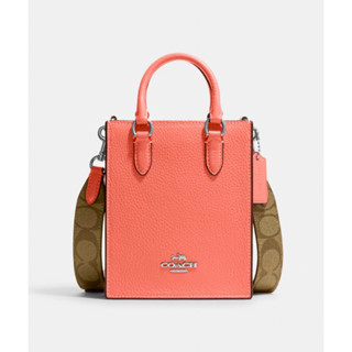 COACH North South Mini Tote With Signature Canvas CJ501