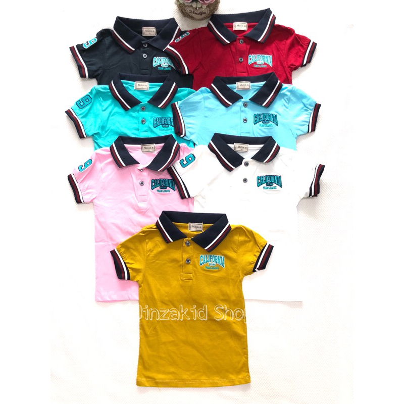 #เสื้อโปโลคอปกเด็ก ผ้าคอนตอน100%นิ่มมาก1-10ขวบ พร้อมส่ง มีเก็บเงินปลายทาง