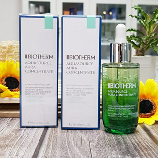 ราคาต่อ 1ชิ้น Biotherm Aquasource Aura Concentrate Serum 50ml เซรั่มเพื่อผิวดูกระจ่างใส