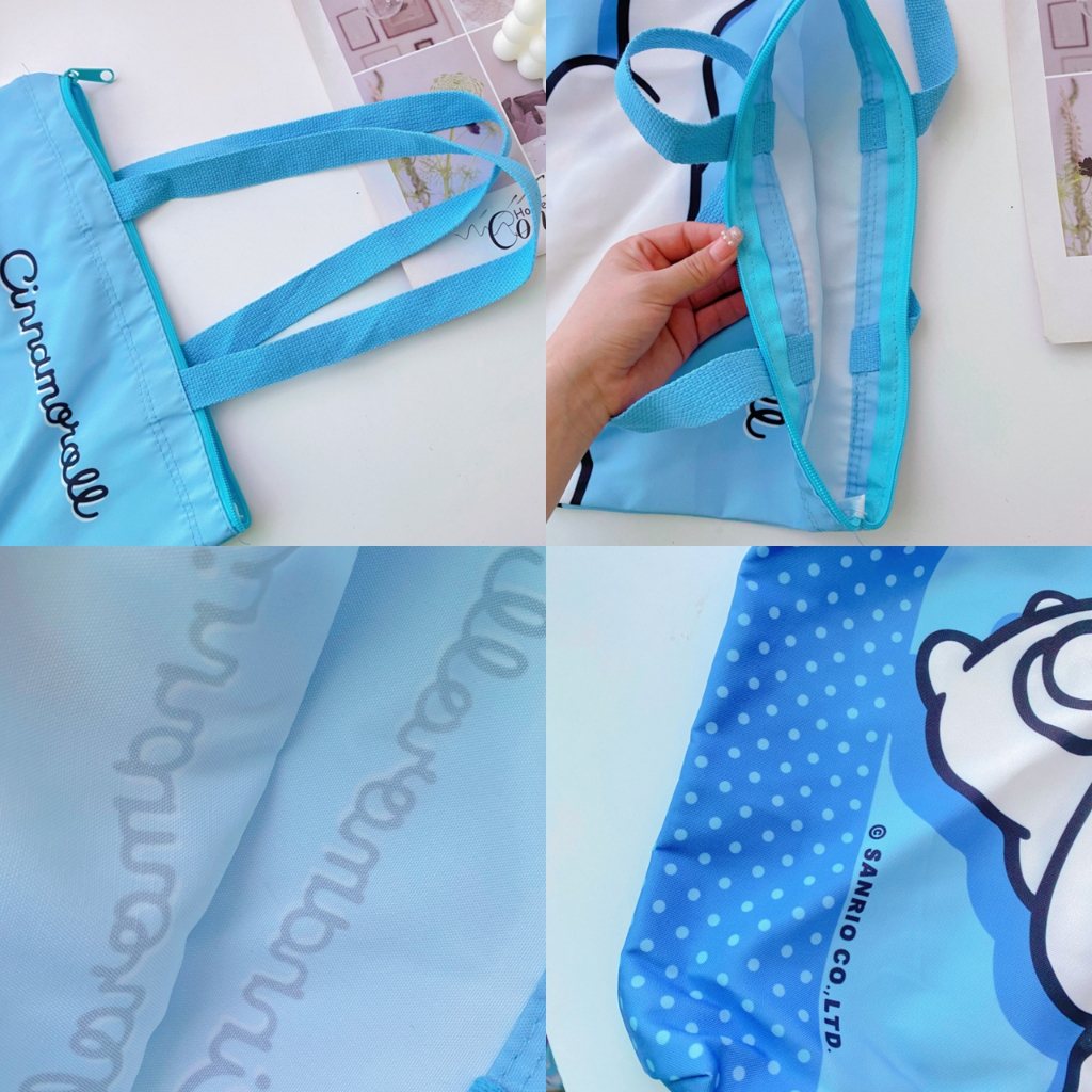 พร้อมส่ง💕 กระเป๋าผ้า ลายการ์ตูน มีซิป น่ารัก tote bag