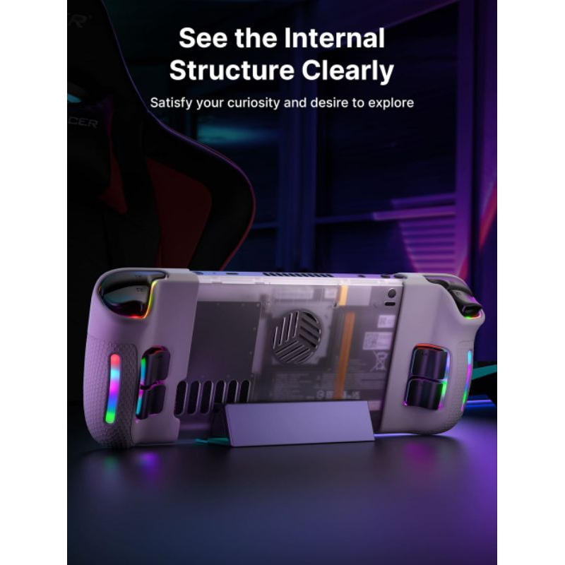 JSAUXTransparent Back Plate for Steam Deck , Steam Deck Oled PC0106 RGB