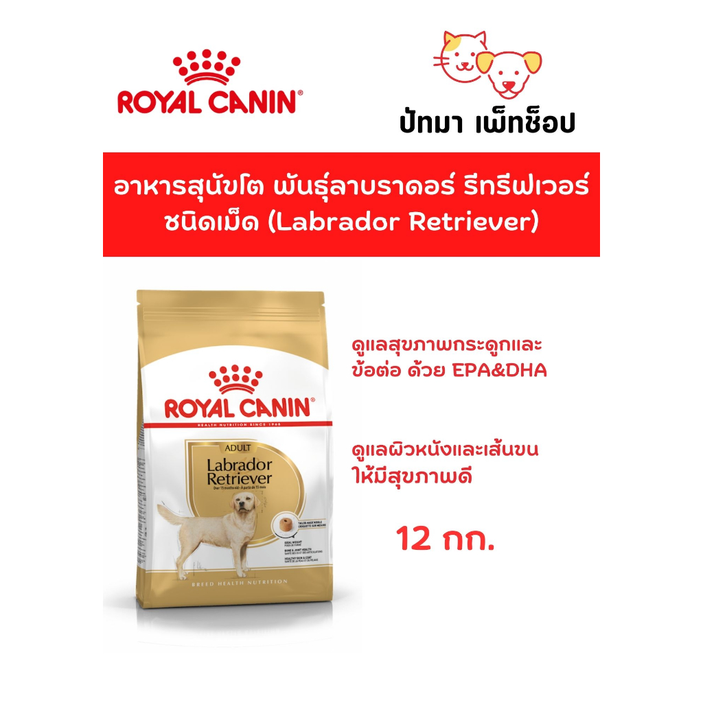 ( 12 กก.) Labrador Retriver Adult / Royal Canin สำหรับสุนัขพันธุ์ลาบราดอร์ รีทรีฟเวอร์ – โปรปัง