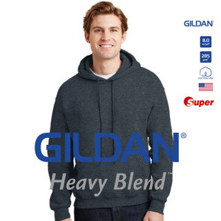 [US Size] GILDAN® ซุปเปอร์ เฮฟวี่เบลนด์ ฮู้ดแบบสวม - เทาดาร์คเฮทเทอร์ 108C