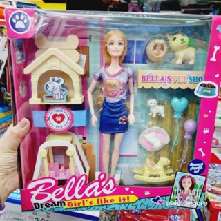 ตุ๊กตาบาร์บี้ Pets สุ่มสีเสื้อ สุ่มลาย ขนาดปกติ Bellas Barbie Doll