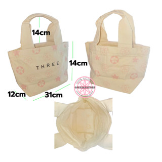 กระเป๋าโท๊ท ลายซากุระ THREE Sakura print Mini Cotton Tote Bag