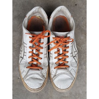 รองเท้า Onitsuka Tiger โอนิสึกะไทเกอร์ ของแท้ มือสอง ไซส์ 44 / 10 สีขาวครีม รองเท้าผ้าใบ