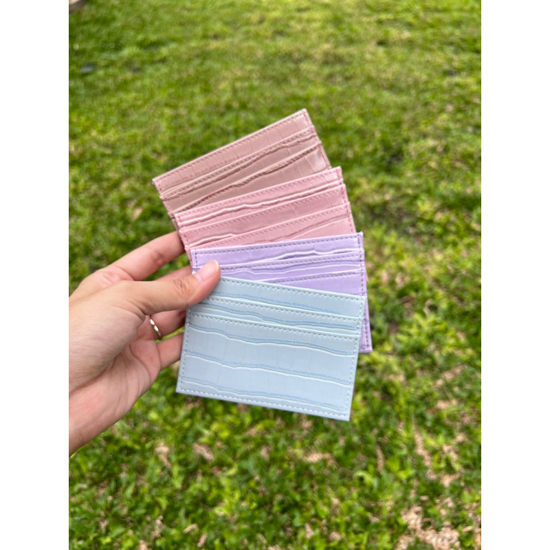 Card Holder 06 กระเป๋าใส่บัตร 5 ช่อง หนังPU ปั๊มลาย สีตรงปก คีย์การ์ด บัตรเครดิต