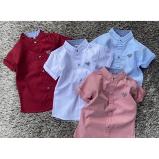 เสื้อเชิ้ตเด็กคอจีน คอปกผ้านุ่ม พร้อมส่ง  6เดือน-10ปี