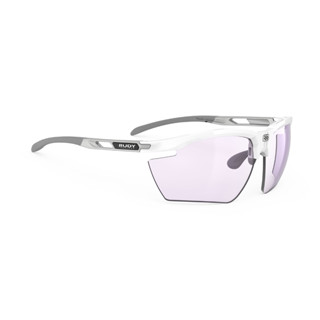 Rudy Project รุ่น Magnus White Gloss / ImpactX Photochromic 2 Laser Purple แว่นตีกอล์ฟเลนส์ปรับสีออโต้ ติดคลิปสายตาได้