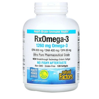 Natural Factors, RxOmega-3 Factors, EPA 400 mg / DHA 200 mg, 120 Softgels