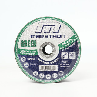 MARATHON ใบตัดสแตนเลส สีเขียว ( 1 ใบ ) เหล็กขนาด 4" ขนาดใบตัดบางเป็นพิเศษเพียง 1 มม.