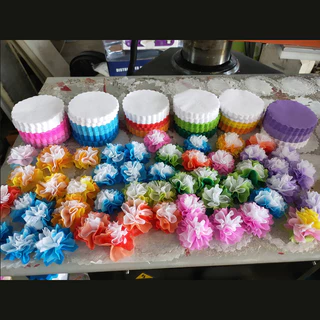 เซ็ต3สี กระดาษสาพับห่อเหรียญโปรยทาน ไล่สีพาสเทล ขอบดอกไม้ 300แผ่น ห่อได้100เหรียญ มีหนังยาง
