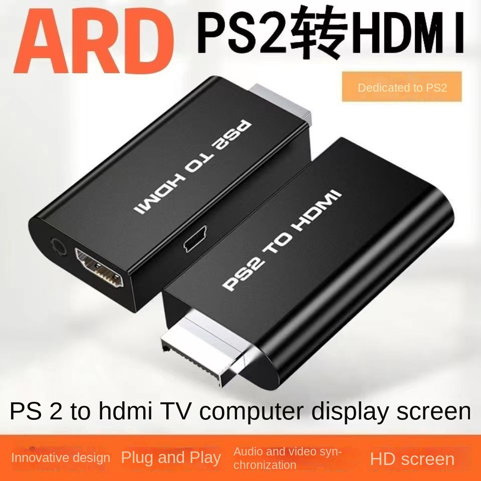 ￥-✓PS2เปิดHDMIตัวแปลงPS2การถ่ายโอนเครื่องสล็อตHDMI สูงโปรดแปลงวิดีโอPS2ความแตกต่างของสีPick UpHDMIที
