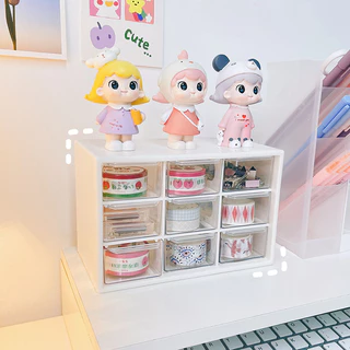 GaGiNang แถมฟรีสติ๊กเกอร์ กล่องใส่ของมีลิ้นชัก กล่องจัดเก็บเครื่องเขียน เก็บเครื่องประดับ