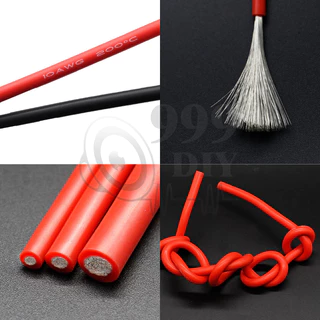 999DIY [ตัดความยาวตลอด] 8AWG - 20AWG สายไฟซิลิโคน อ่อน ทนความร้อนสูง ทองแดงแท้เคลือบดีบุก ทนความร้อนสูง 200C°
