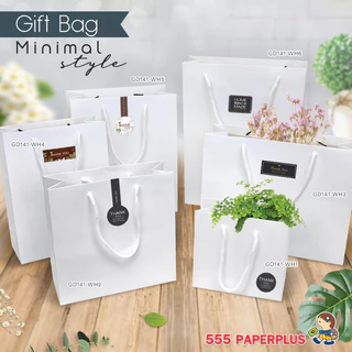 555paperplus ถุงของขวัญ ถุงกระดาษหิ้วสีขาว (รหัสGD141-WH) เลือกแบบได้ที่ตัวเลือกสินค้าค่ะ