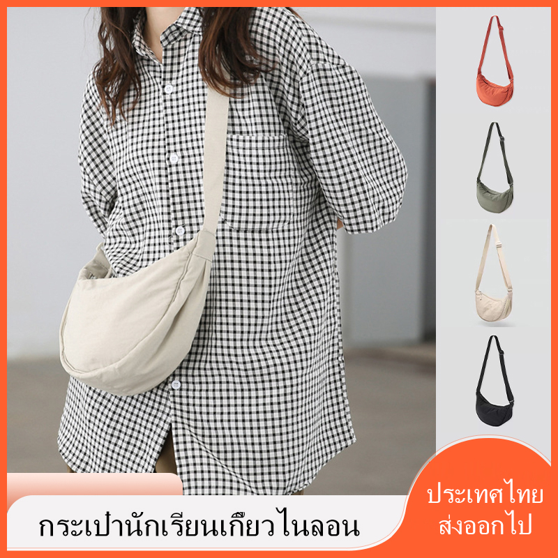CINVAI&KROZE กระเป๋าโท้ตผ้าไนลอนใหม่ กระเป๋าสะพายข้างความจุขนาดใหญ่อเนกประสงค์