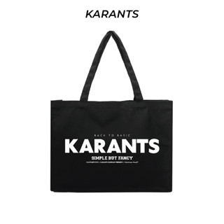 Karants กระเป๋า Tote Bag กระเป๋าผ้ามินิมอล 9 ลายสกรีน ขนาด 40x35cm กระเป๋าผ้า - PK02