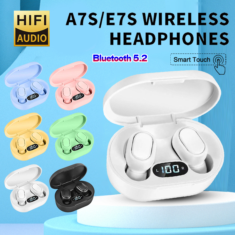 E7S หูฟังไร้สาย หูฟังบลูทูธไร้สาย ลดเสียงรบกวน HiFi สเตอริโอ พร้อมไมโครโฟน กันน้ํา สําหรับ iPhone Xiaomi Huawei Androd