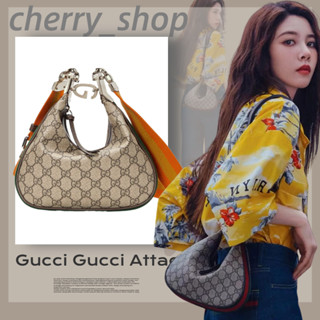 กุชชี่ 🍒Gucci Attache small shoulder bag🍒ผู้หญิง/กระเป๋าสะพายข้าง/กระเป๋าสะพาย🍒