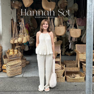 Hannah set  งานเซตผ้าสาลู2ชั้น ใส่สบายมากกก  ใส่แล้วดูแพงสุดๆ