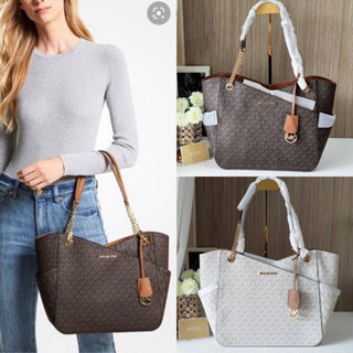 🎀 (สด-ผ่อน) กระเป๋าสีน้ำตาล 15 นิ้ว 35F1GTVT3B / 35H1GTVT3Z MICHEAL KORS JET SET TRAVEL LARGE X CHAIN SHOULDER TOTE