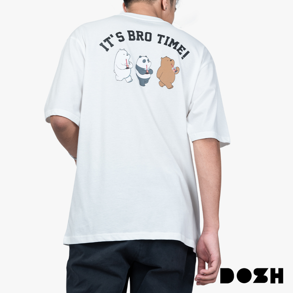 DOSH MEN'S OVERSIZED T-SHIRTS WE BARE BEARS เสื้อยืดโอเวอร์ไซส์ DBBMT5047-OW