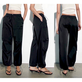 ZARA Satin Parachute Trousers