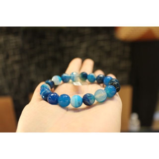 กำไลข้อมือ Blue Agate 💛หินธรรมชาติ หินแท้ ส่งฟรี