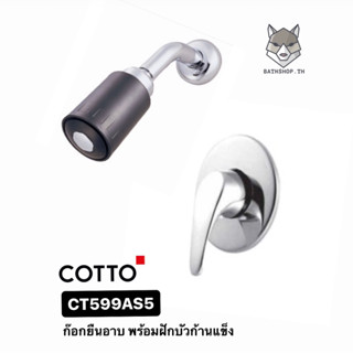 CT599AS5 วาล์วผสม เปิด-ปิดน้ำ พร้อมฝักบัวก้านแข็ง 1ฟังก์ชั่น ปรับลำน้ำได้ - Cotto