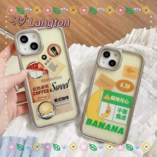 🌈Langton🌸ขอบเต็ม ป้องกันการหล่น iphone 11 14 pro max การ์ตูน ความคิดสร้างสรรค์ กรอบเงิน เจ๋ง case for iPhone 12 13