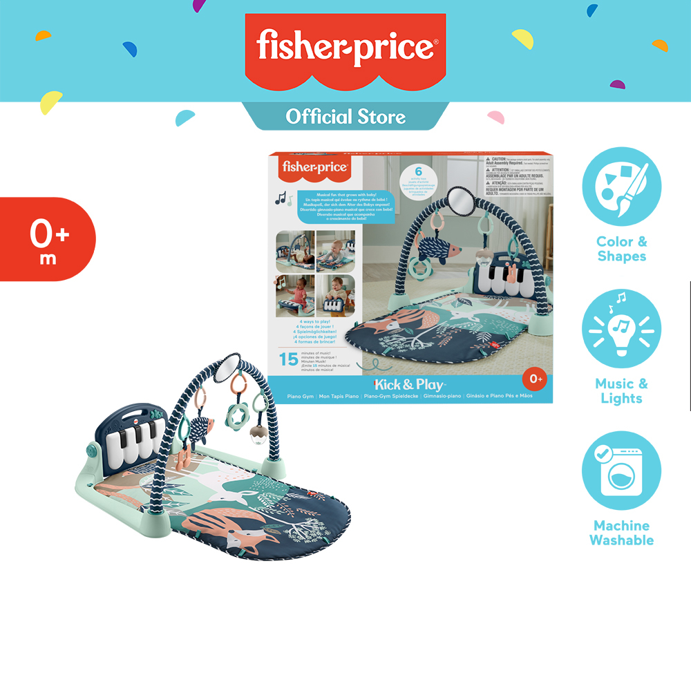 Fisher-Price Kick & Play Piano Gym Moonlight Forest ฟิชเชอร์ ไพรซ์ เพลย์ยิมเปียโน สีมูนไลท์ ฟอเรสต์ HKX37 CH