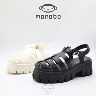 MONOBO (MILAN PLUS) รองเท้ารัดส้นพื้นหนา สีดำ , สีไอวอรี่ ไซส์ 5-8